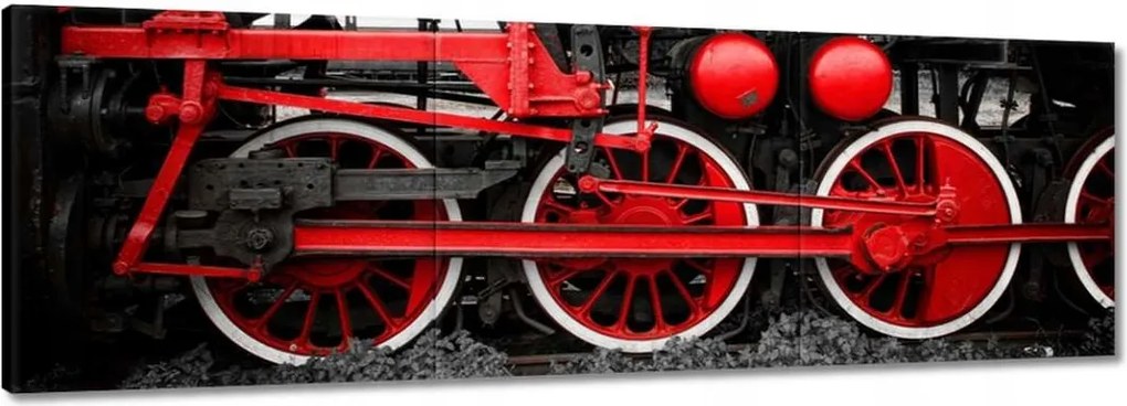Vászonkép 60x20 Piros meghajtó kerekek