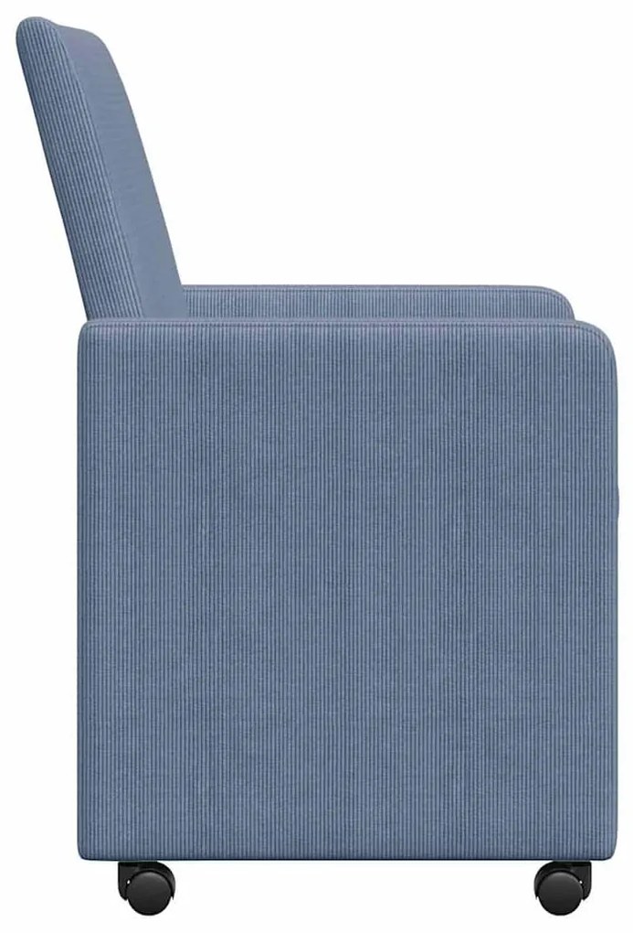 Kerekes Étkező Székek 2 pcs Kék 57 x 66 x 94 cm Bársony anyag