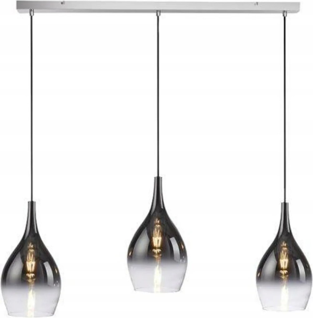 Paul Neuhaus függeszték, 3 ágú, antracit/fehér színátmenet, E27