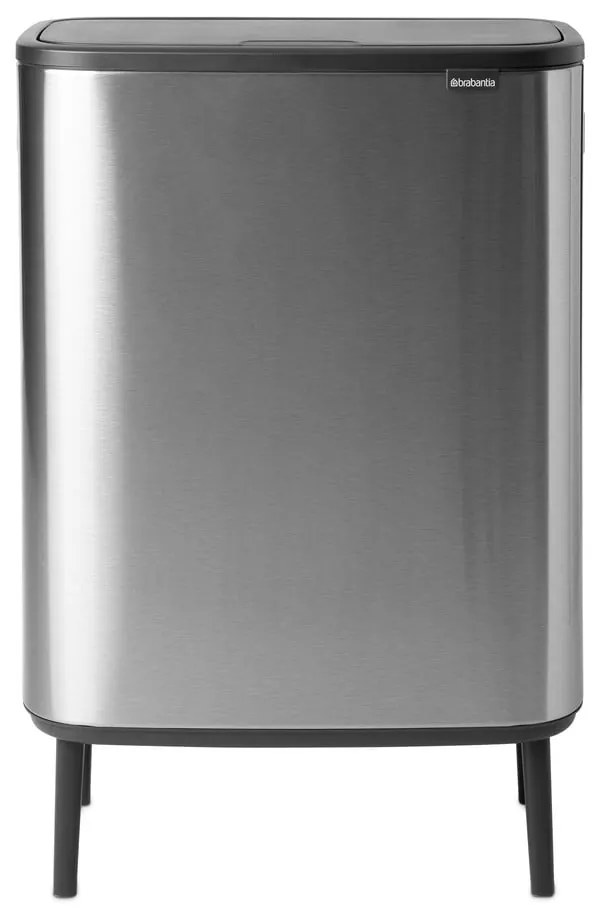 Matt ezüstszínű acél érintésre nyíló szelektív szemetes 60 l Bo Touch Bin Hi – Brabantia