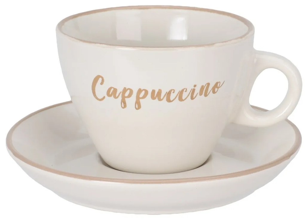 4 db Cappuccino 220 ml-es kőagyag csésze éscsészealj szett, vegyes színekben