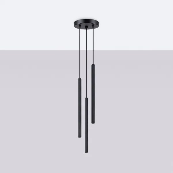 Sollux SL.1341 - Csillár zsinóron ARCHE 3xG9/8W/230V fekete