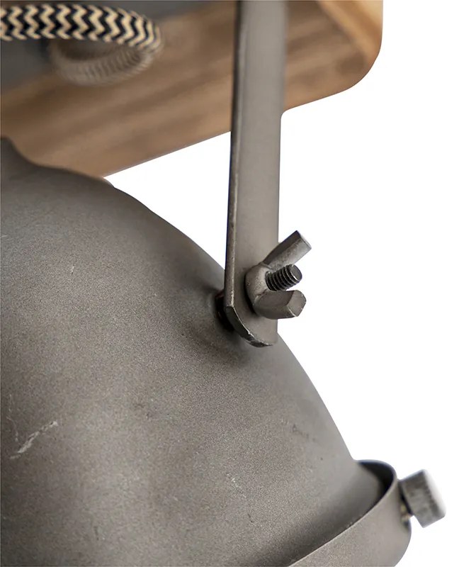 Ipari okos spotlámpa szürke fa színnel, 2 WiFi GU10-zel - Emado