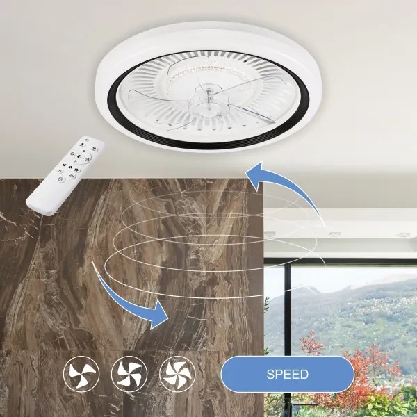 LED Mennyezeti lámpa ventilátorral GEMMA LED/37W/230V fehér + távirányító