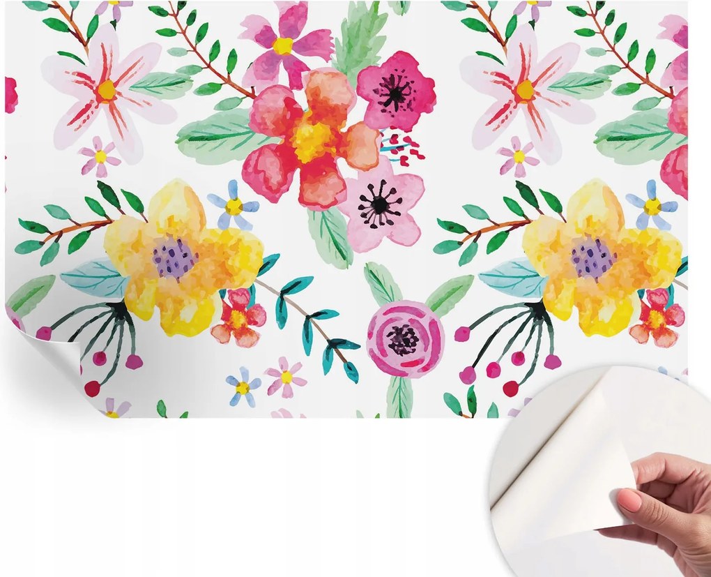 Dekoratív öntapadós fotótapéta irodába Virágos frissesség 416x254 cm