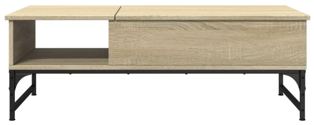 sonoma tölgy szerelt fa és fém dohányzóasztal 100 x 50 x 35 cm