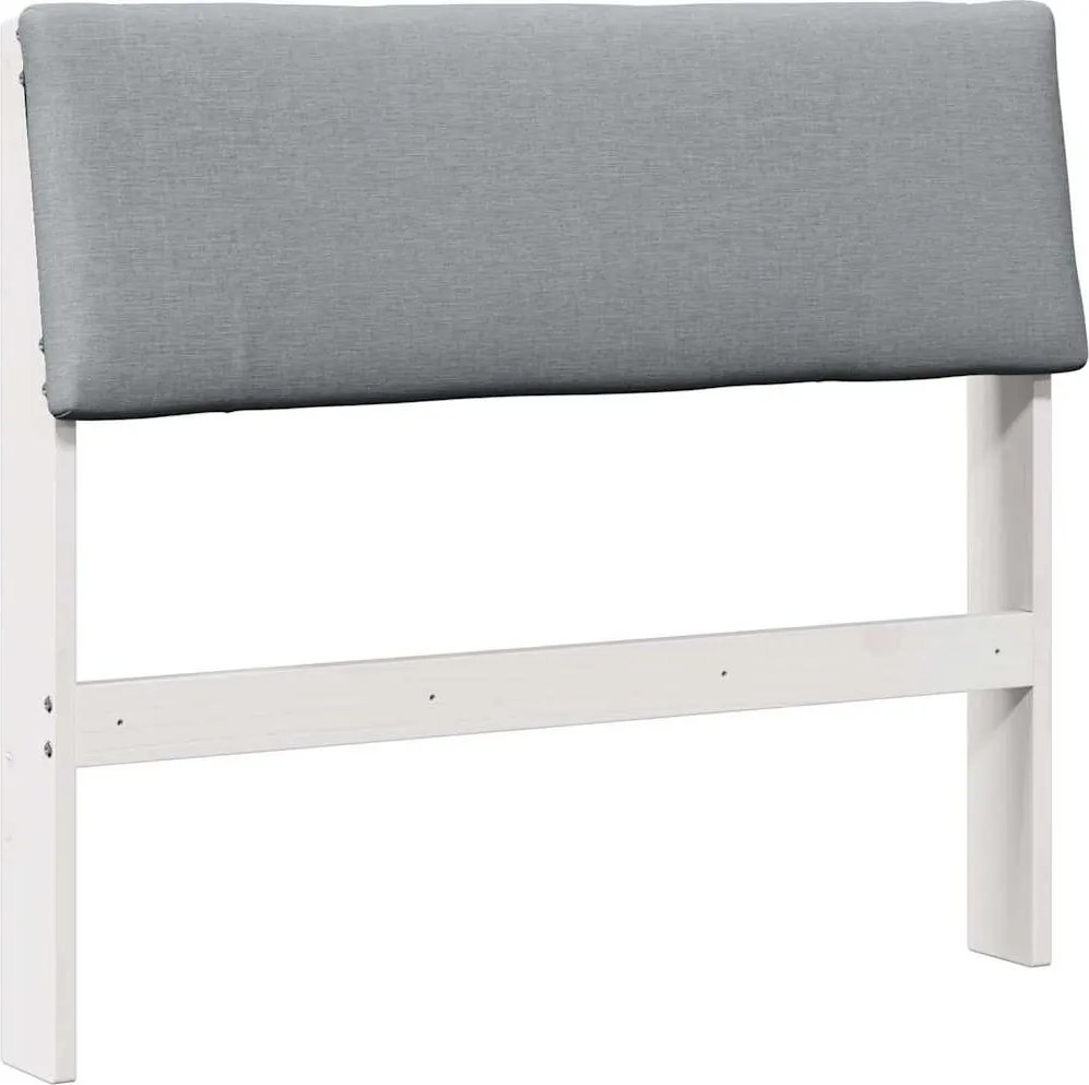 vidaXL Kárpitozott fejtámla Világosszürke 90 cm Tömör fenyőfa