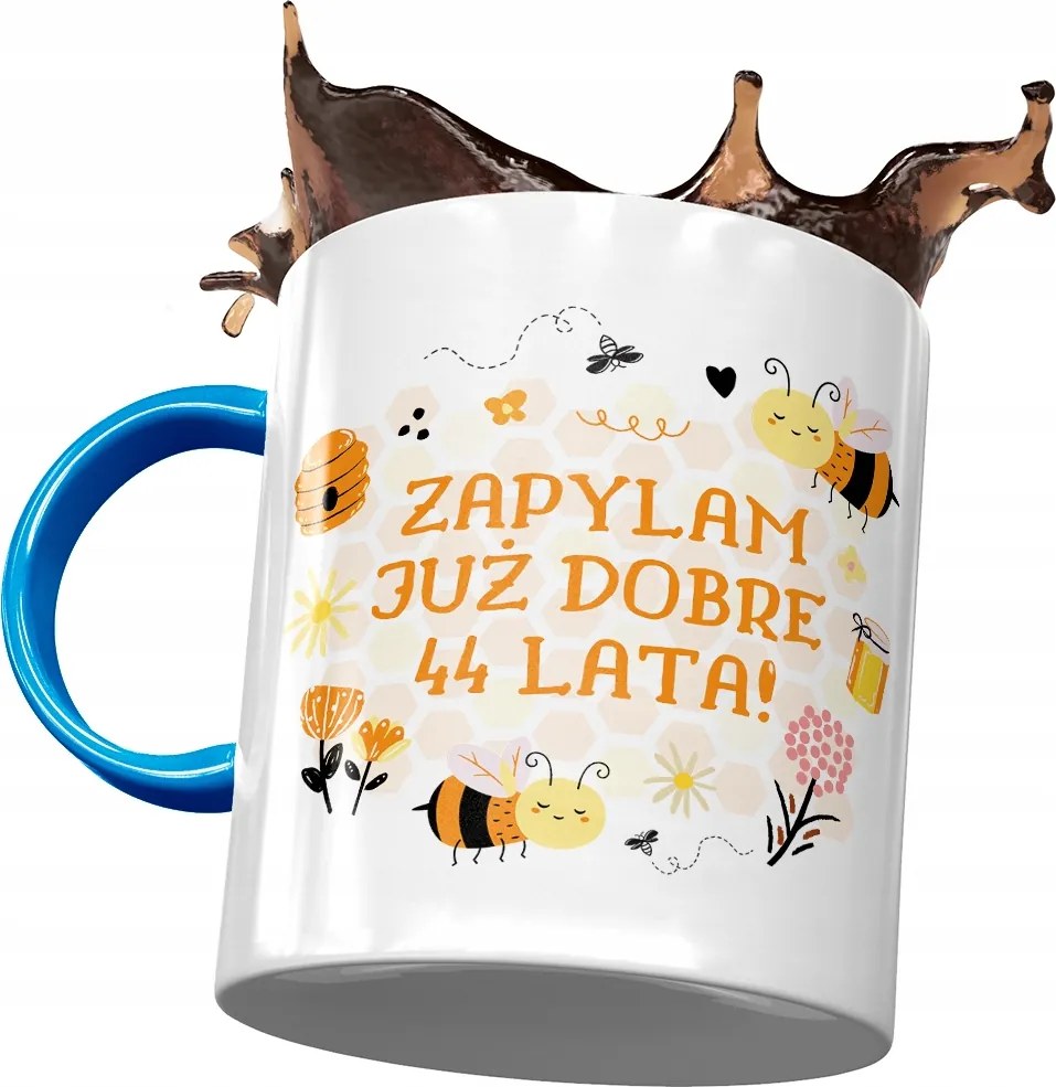 Kék Bögre Születésnapra 44 44-es 44-es, fényképes nyomattal