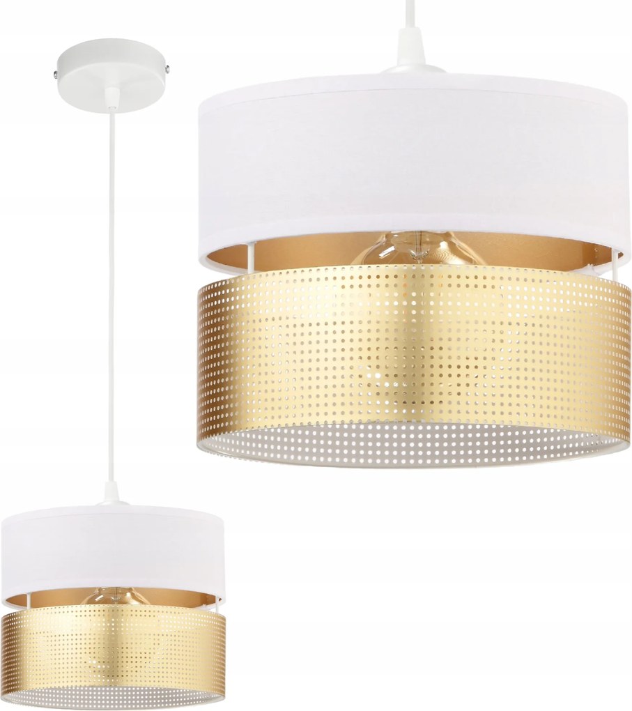 Mennyezeti Függőlámpa Lámpabúra Lyukakkal Arany E27 Led Fehér Áttört