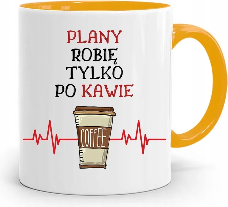 Sárga Építész Bögre A Terveket Csak Kávé Után Készítem, fényképes nyomattal