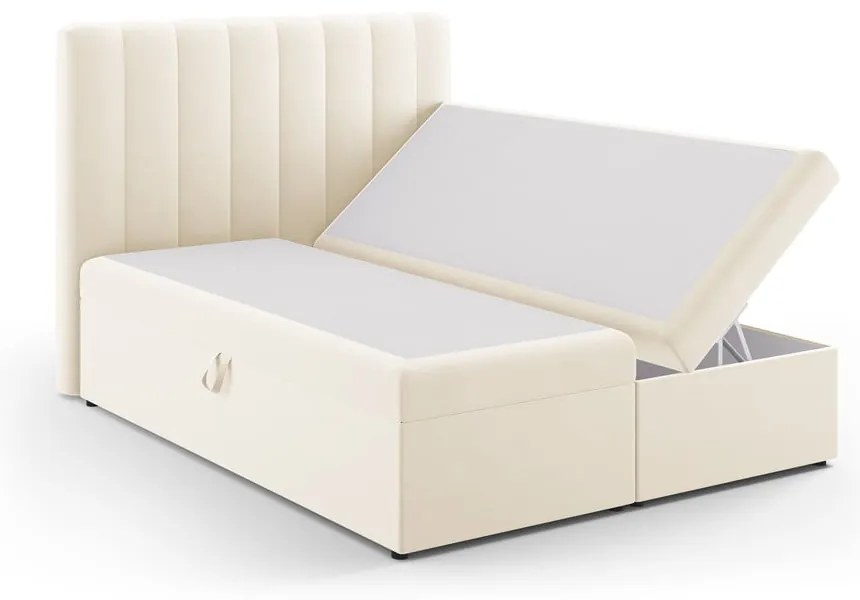 Bézs boxspring ágy tárolóhellyel 160x200 cm Gina – Milo Casa