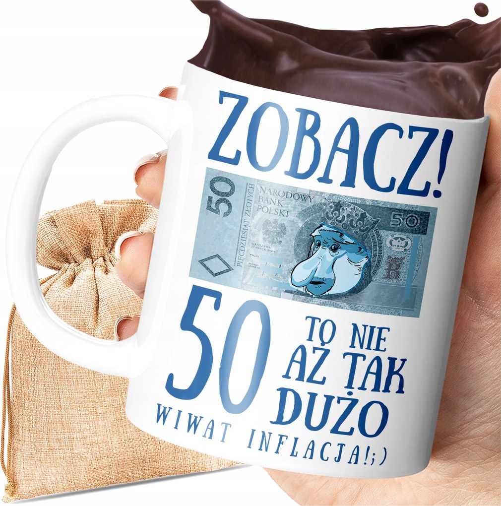 Bögre 50. Születésnapra Ajándék Janusz Orrszarvú Infláció Ajándék