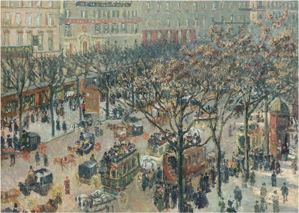Üveg kép - Camille Pissarro, Boulevard des Italiens, Morning, Sunlight, reprodukciók (70x50 cm)