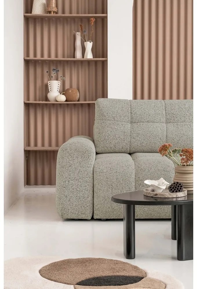 Világosbarna kinyitható tárolóhelyes moduláris sarokkanapé (jobb oldali) Lulu – Miuform