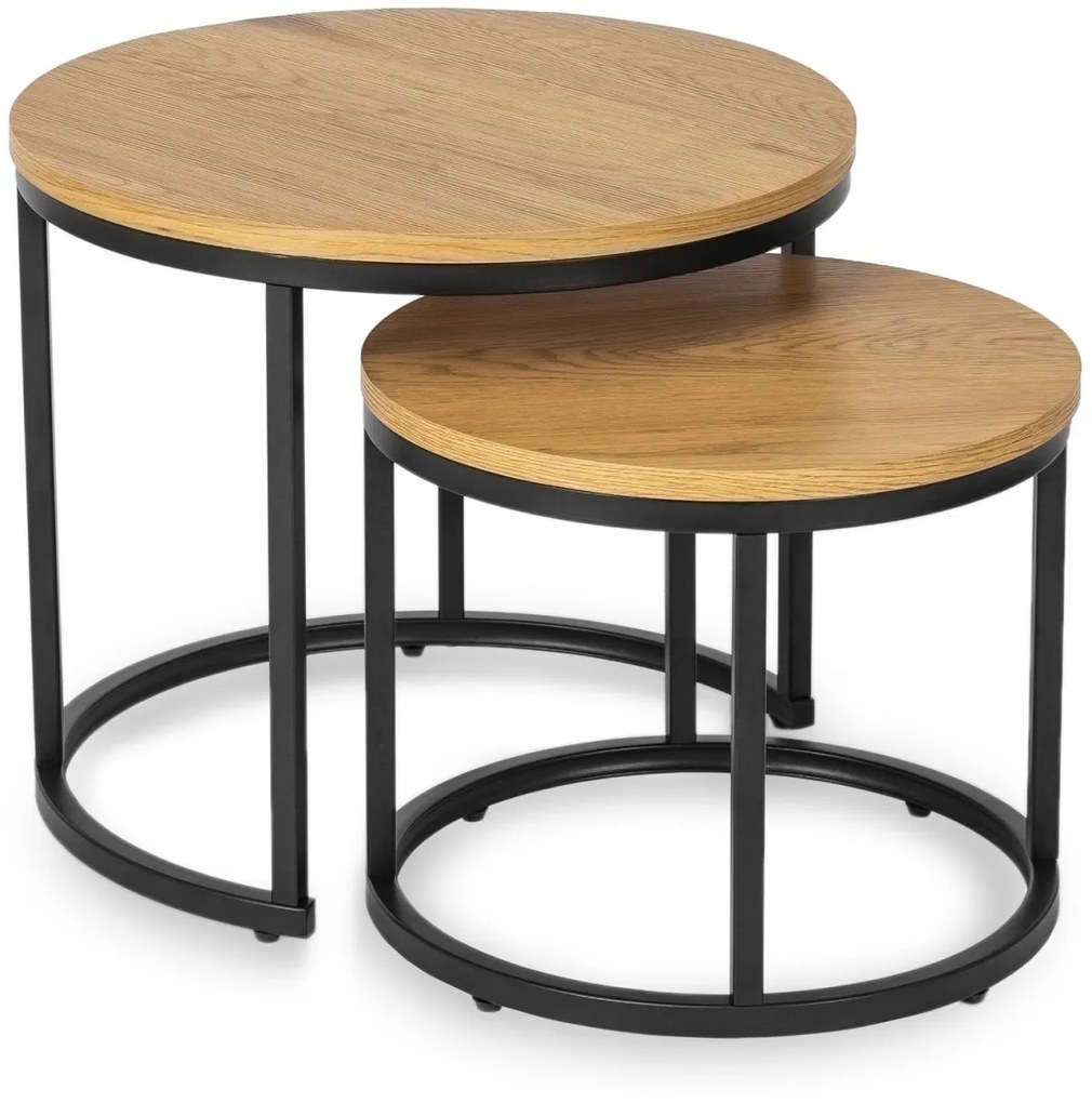 Dohányzóasztal Szett Aranytölgy Színben DELIA