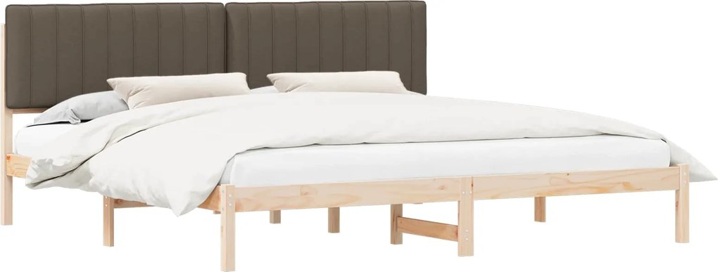 vidaXL Ágykeret Kárpitozott Fejtámlával Tópszínű 200 x 200 cm