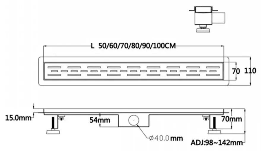 Flow zuhanyfolyóka 70 fekete