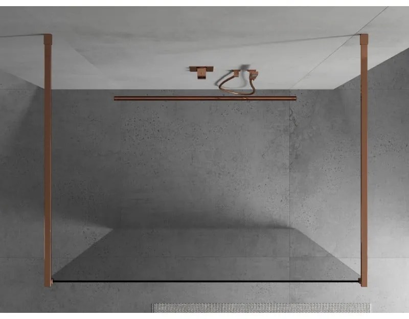 Mexen, Mexen Kioto zuhanykabin fala 180 x 200 cm, átlátszó 8 mm, rózsaszín arany - 800-180-002-60-00
