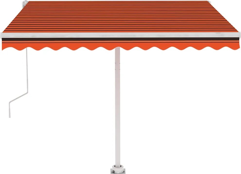 vidaXL narancssárga-barna automata póznás napellenző 350 x 250 cm