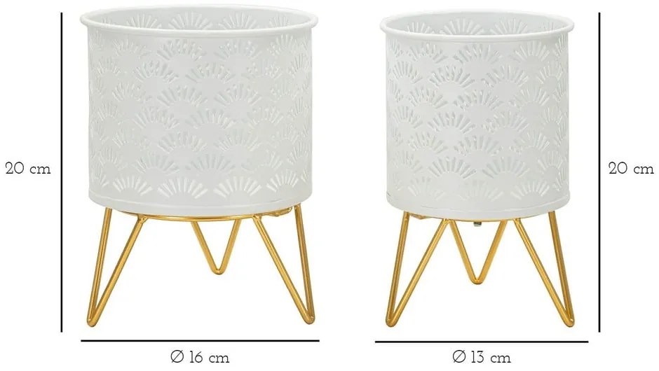 Fém virágtartó állvány szett 2 db-os ø 16 cm (magasság 20 cm) Carly – Mauro Ferretti