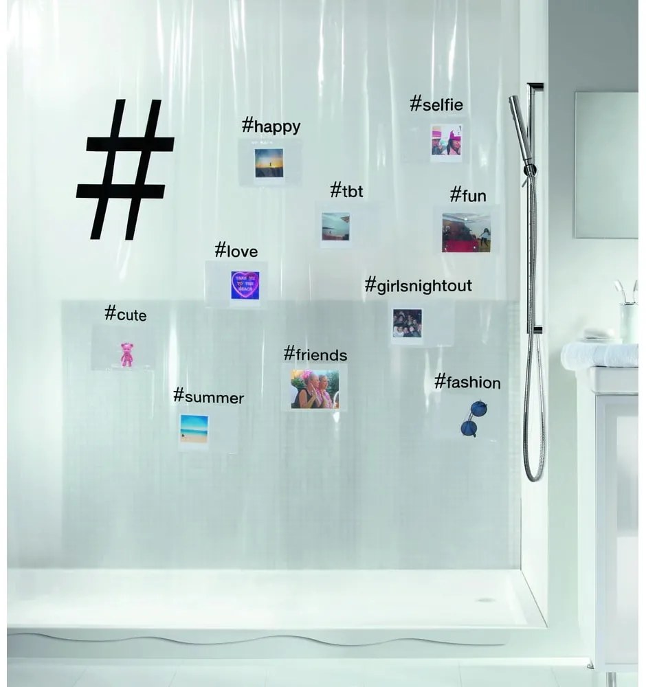 Zuhanyfüggöny 180x200 cm Hashtag – Spirella