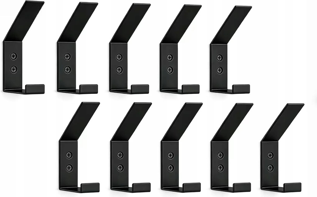 10 db Fali akasztó ruhaakasztó fém dupla Fekete loft stílus