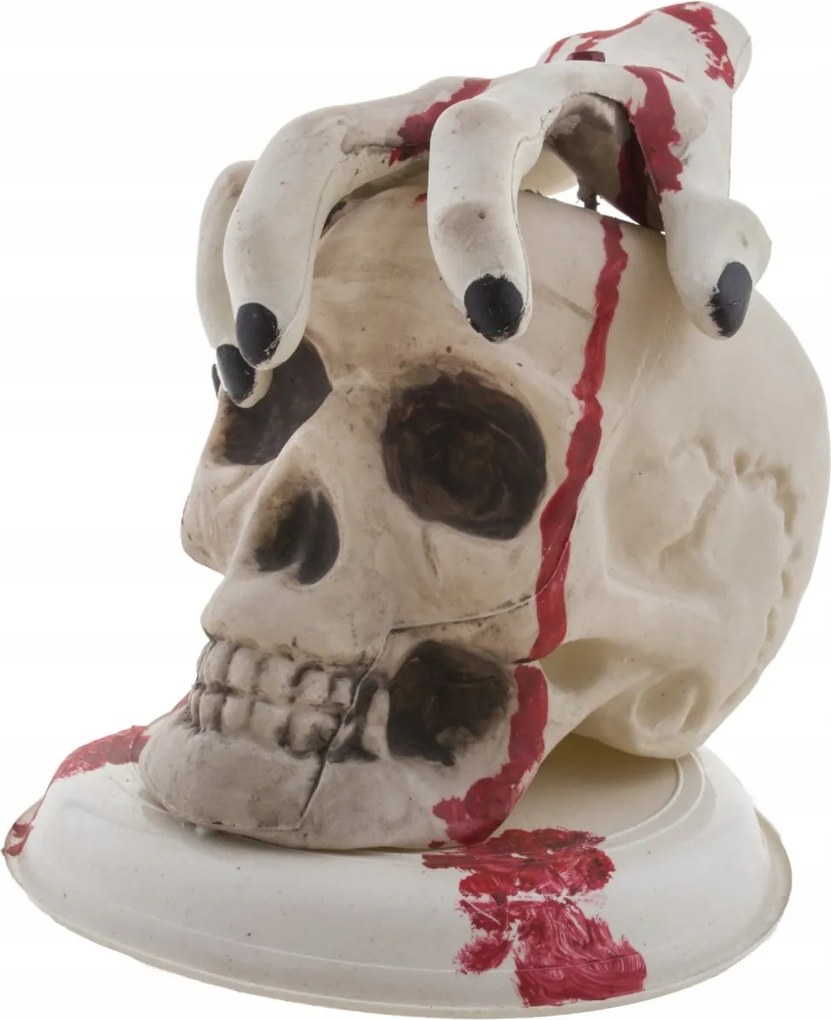 Halloween koponya kézzel és vérrel, 19x16x19 cm
