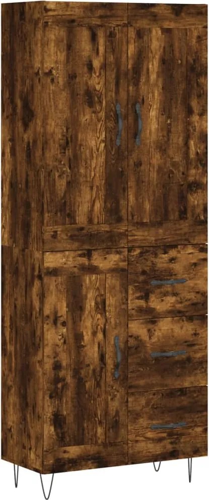 vidaXL füstös tölgy színű szerelt fa magasszekrény 69,5 x 34 x 180 cm