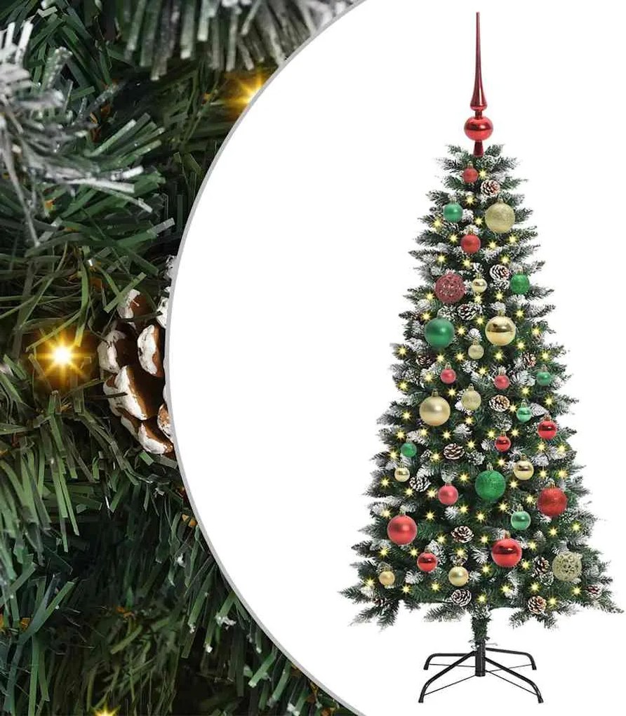 vidaXL Mű karácsonyfa 150 LED-del Zöld 120 cm PVC és Műanyag és Acél