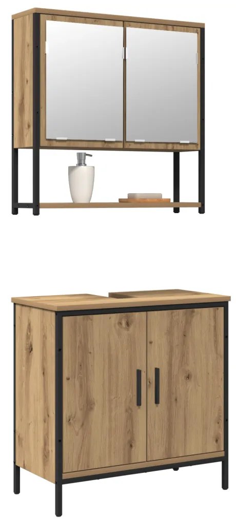2 darabos fürdőszobabútor szett artisan tölgy falemez