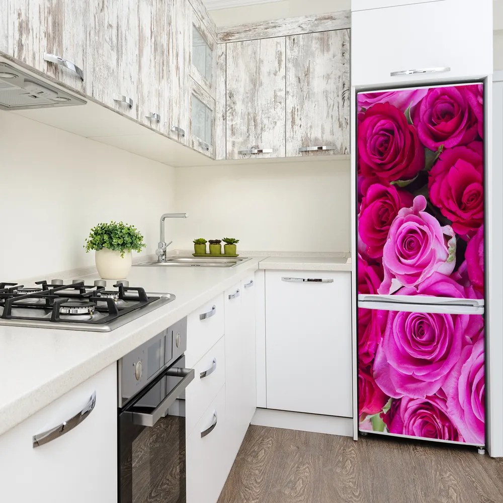 Hűtő matrica Rózsaszín rózsa FridgeStick-70x190-f-119338760