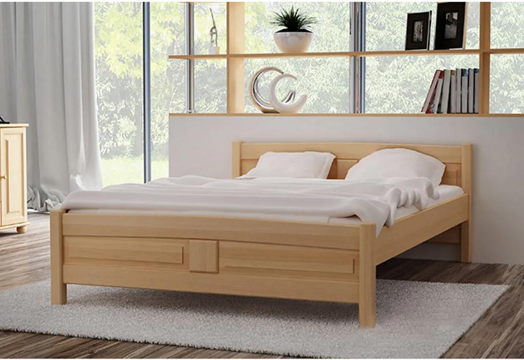 ANGEL magasított ágy + MORAVIA szendvics matrac + ágyrács AJÁNDÉK, 90x200 cm, tölgy-lakk