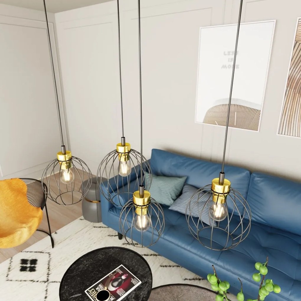 Emibig modern függeszték nando fekete arany emi1368/4