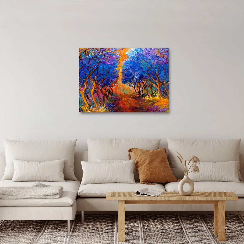 Kép - őszi fa koronák, modern impresszionizmus (70x50 cm)