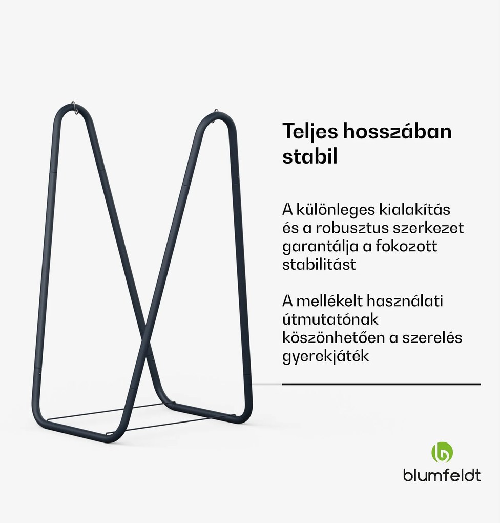 Blumfeldt SwayStation Curve  függőágy keret, korrózióálló, időjárásálló, beltéri/kültéri felhasználás, 100 Kg-ig