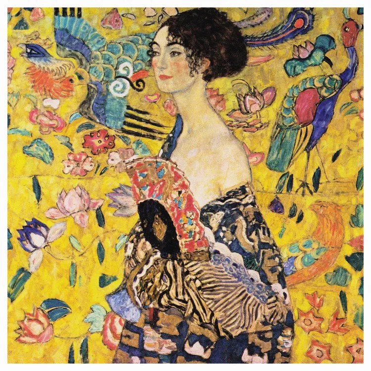 Reprodukció Woman with a fan, Gustav Klimt