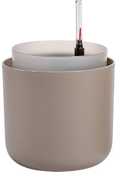 Plastia Tolita önöntöző virágtartó, barna, átmérő: 16 cm, 16 cm átmérőjű