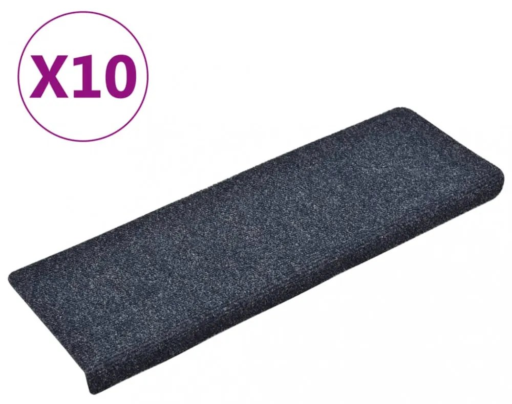10 db antracitszürke tűlyukasztott lépcsőszőnyeg 65x21x4 cm