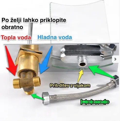 Mosdócsaptelep EYN 0359 fali kivitelben, vízeséses kifolyóval, edzett üveggel, többféle színváltozatban — Fekete
