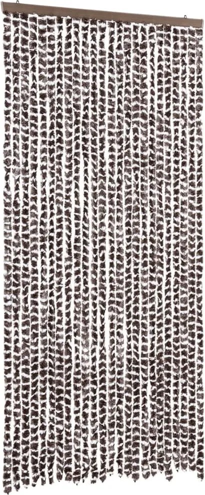 vidaXL barna és fehér zsenília rovarfüggöny 100 x 220 cm