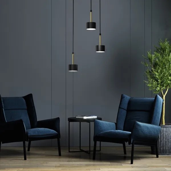 Csillár zsinóron ARENA 3xGX53/11W/230V fekete/arany