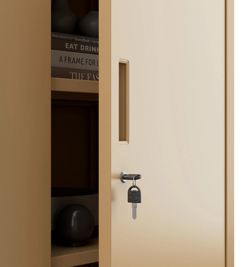 Alacsony fém irattartó szekrény BEATA, 900 x 930 x 400 mm, Fresh Style: bézs