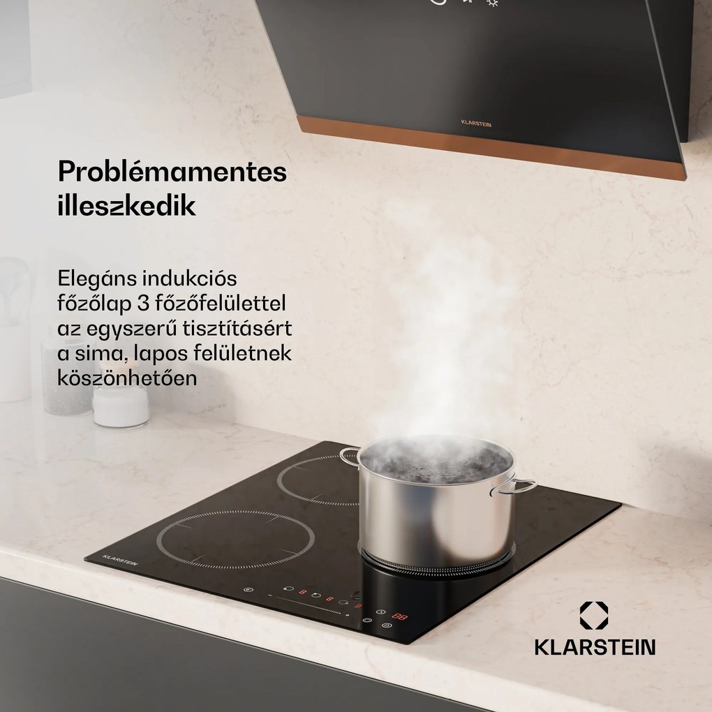 Klarstein Delicatessa Indukciós főzőlap, 45 cm, 6600 W, 3 főzőlap