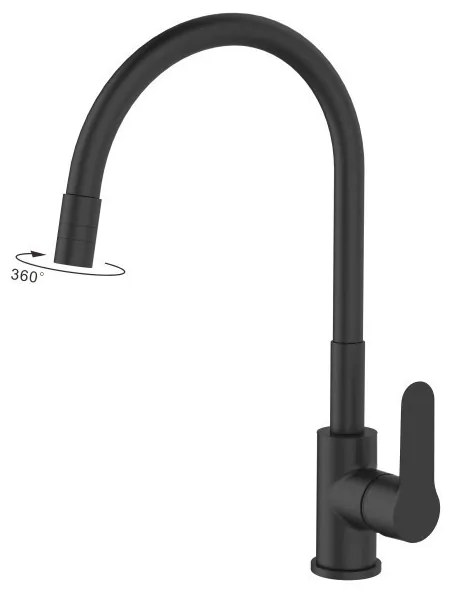 Caldo Freddo álló mosogató csaptelep FEKETE - FEKETE flexibilis kifolyócsővel