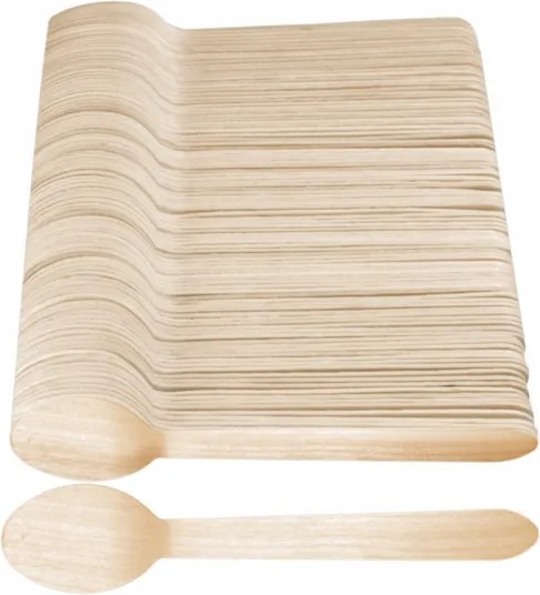 Eldobható fa evőeszköz kanál öko 16 cm 100 db