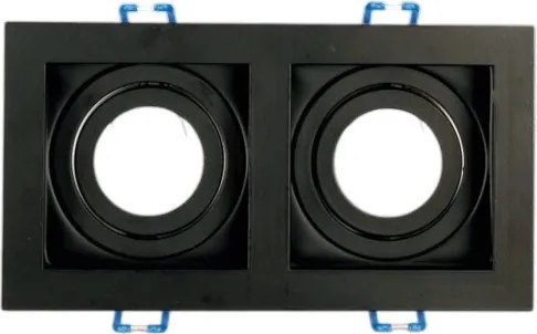 UNIVERSO Süllyesztett spot lámpa 2xGU10 foglalat nélkül IP20 Fekete 100x186x38mm kivágás:175x90mm