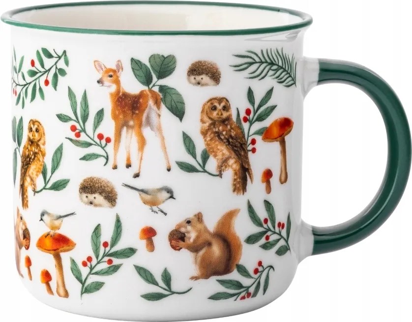 Porcelán kávéscsésze Őszi teák 400ml Erdei állatok