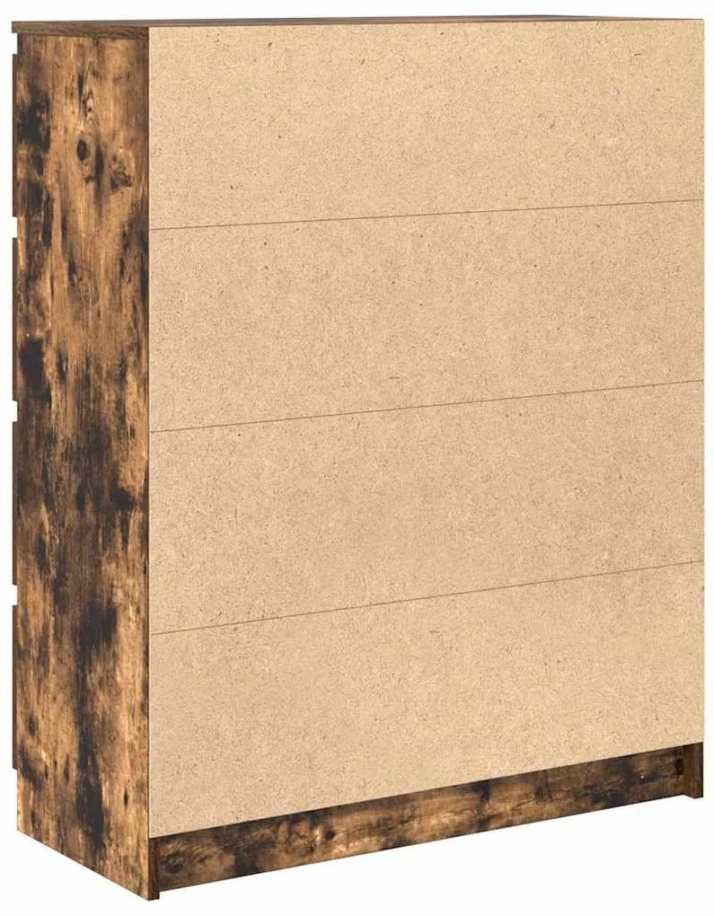 füstös tölgy színű szerelt fa tálalószekrény 80x35x99 cm