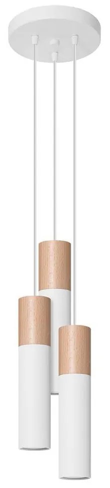 Sollux SL.1013 - Csillár zsinóron PABLO 3xGU10/40W/230V fehér