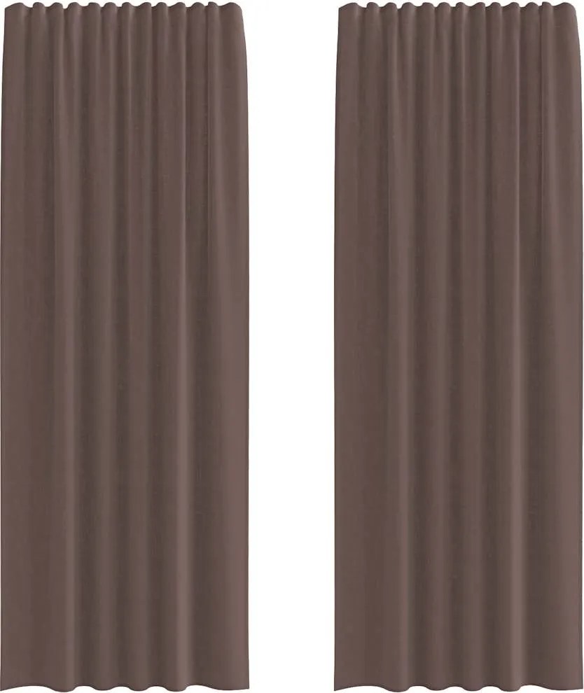 vidaXL 2 db barna fátyolfüggönyök fülecske tetejével 140x260 cm